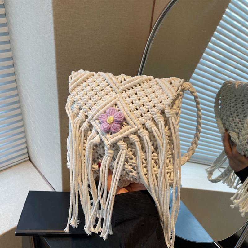 Crochet Bag Raffia - Bolsos de verano para mujer, bolsos