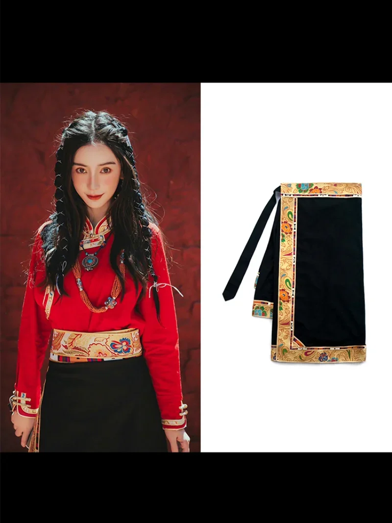 Linen Dress Wrap - Vestido tradicional tibetano falda envolvente ropa