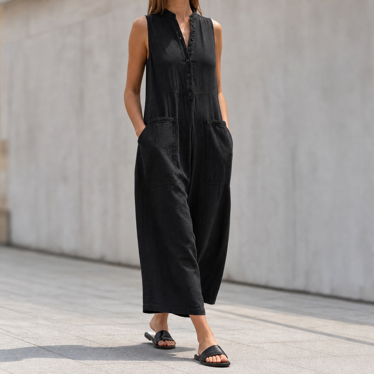 Jumpsuit Linen Relaxed - Mono de lino y algodón de