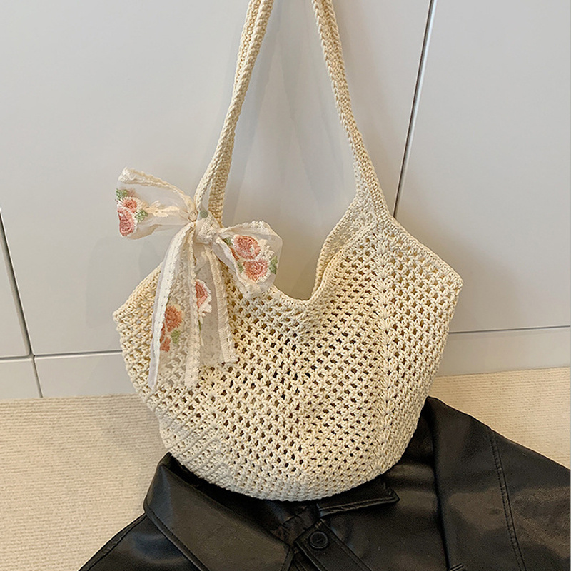 Crochet Bag Raffia - Bolso Tote de Rafia Tejida con