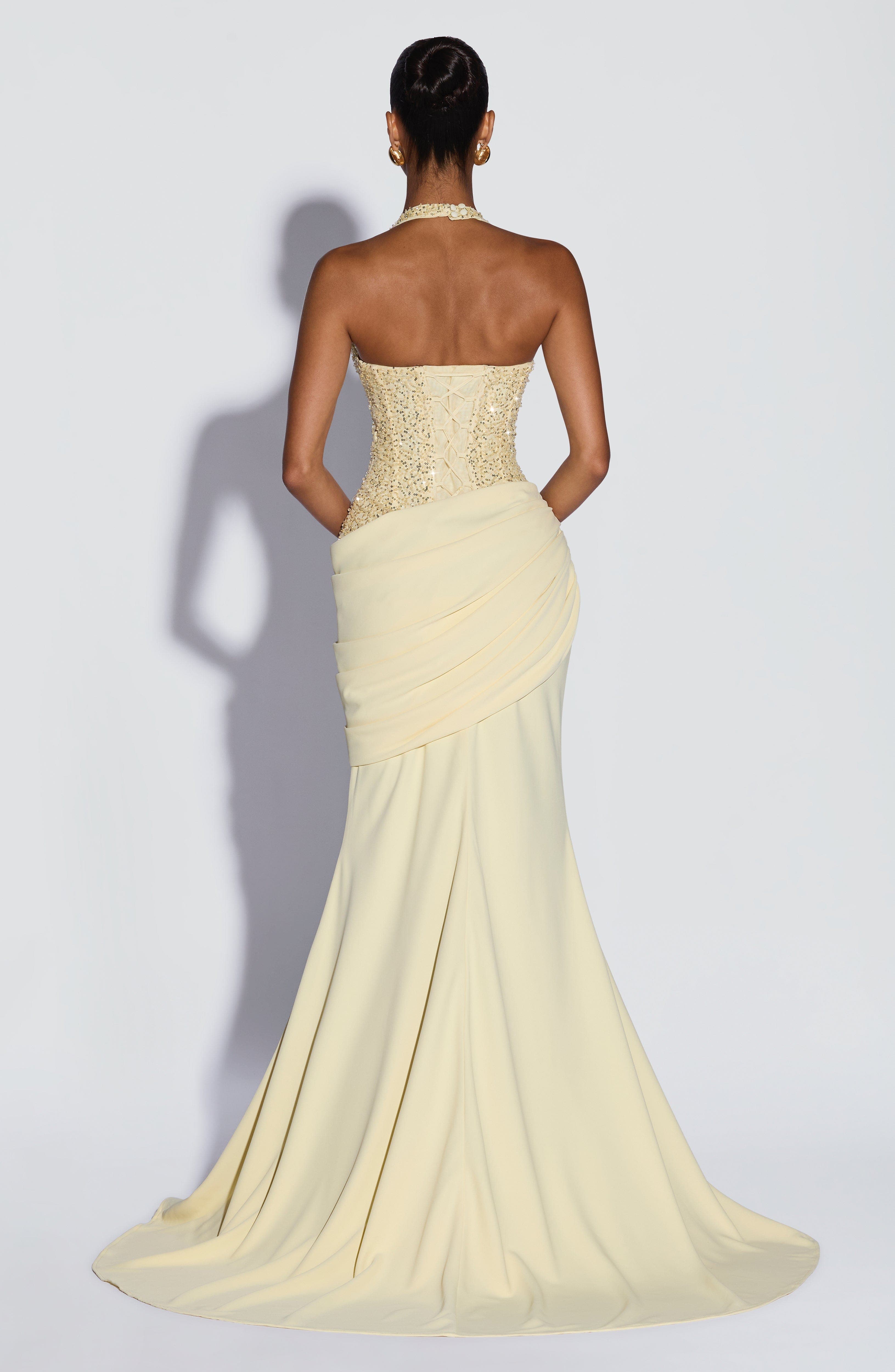 Maxi Dress Halter - Vestido Largo de Lujo con Lentejuelas