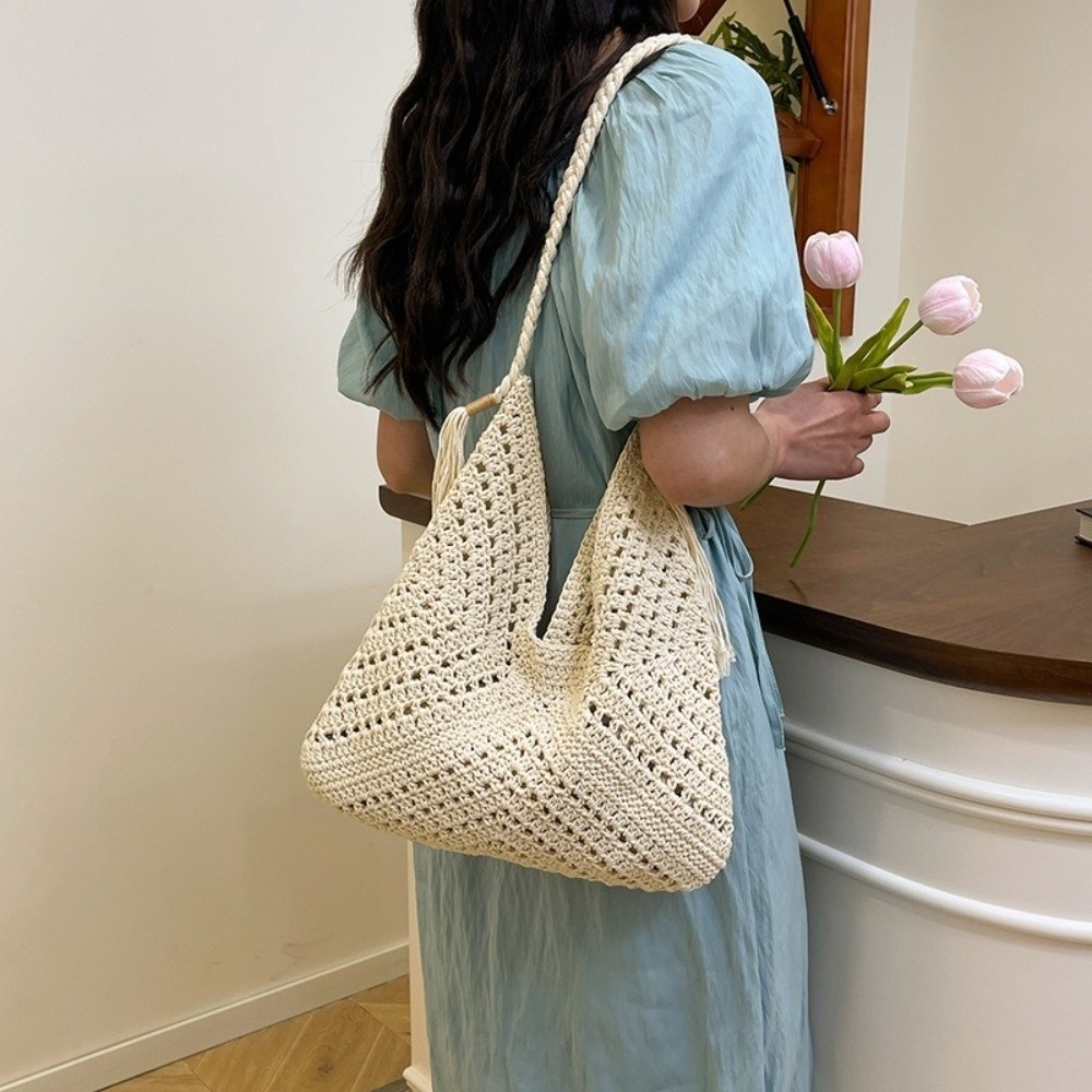 Tote Bag Beach - Bolso de Hombro Tejido Bohemio de