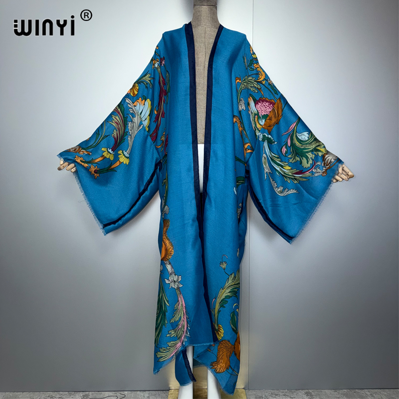 Cover Up Kaftan - Vestido maxi estilo kimono bohemio de