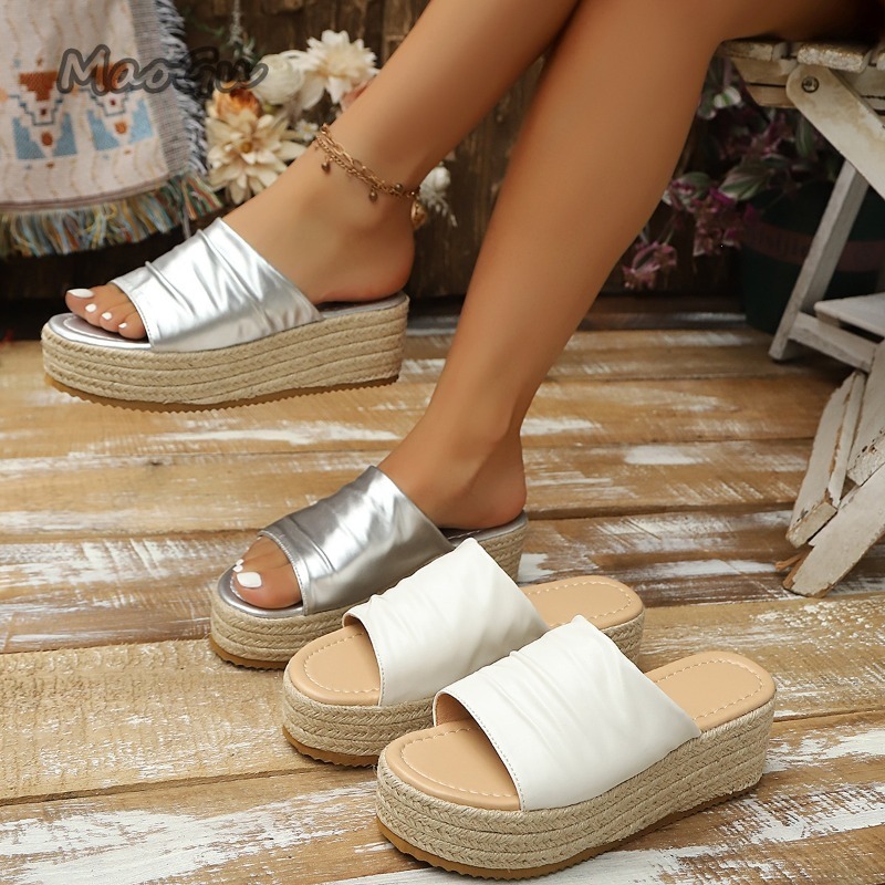 Wedge Espadrille Women - Sandalias de cuña con plataforma y