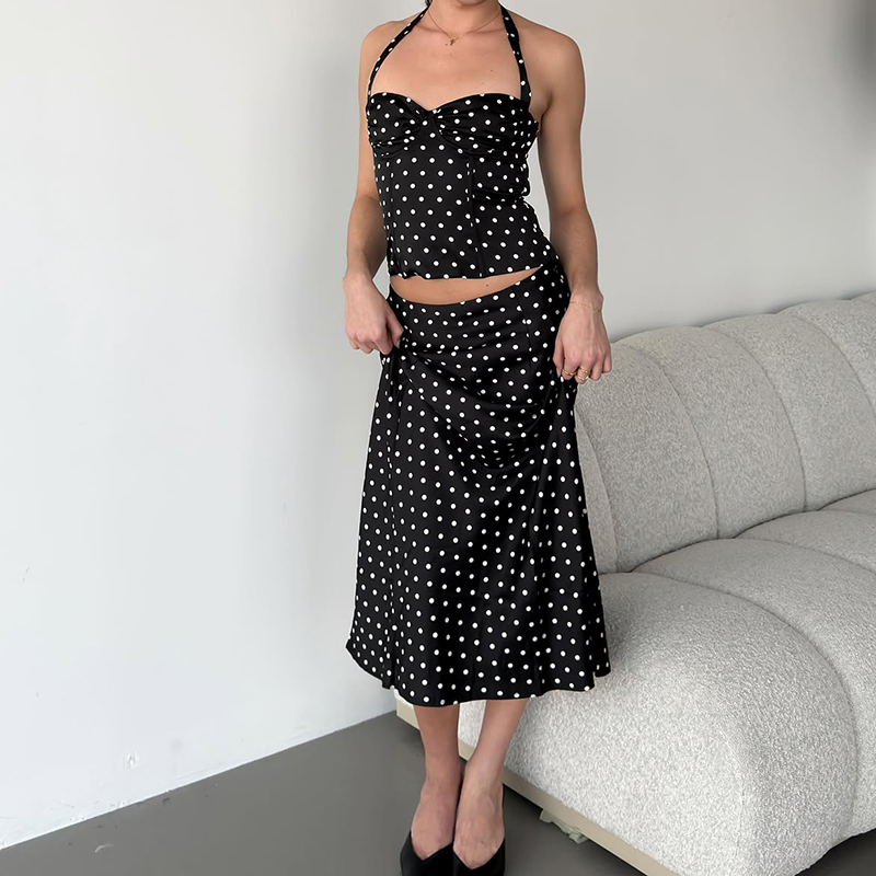 Crop Top Crochet - Conjunto de Dos Piezas con Falda