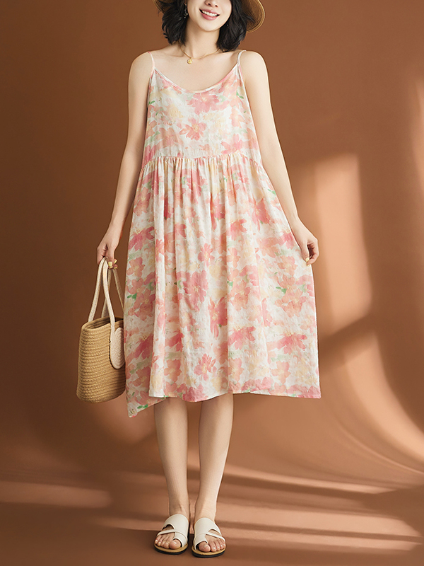 Linen Dress Wrap - Vestido Casual de Algodón y Lino