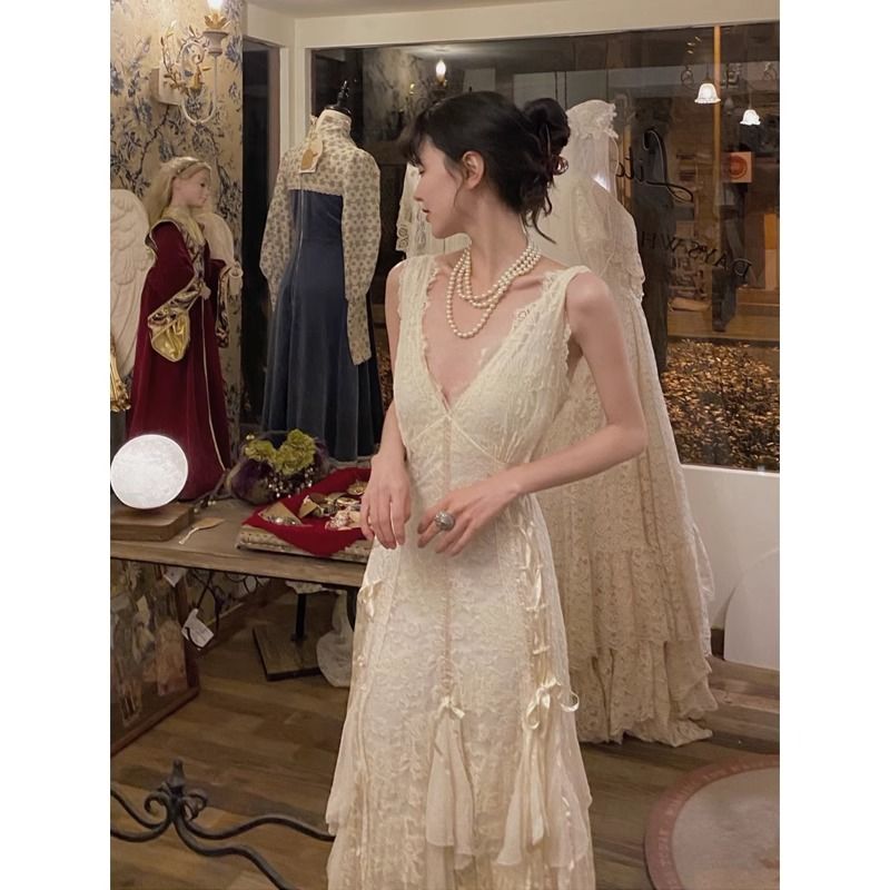 Maxi Dress Halter - Vestido Gótico de Encaje, Vestido Maxi