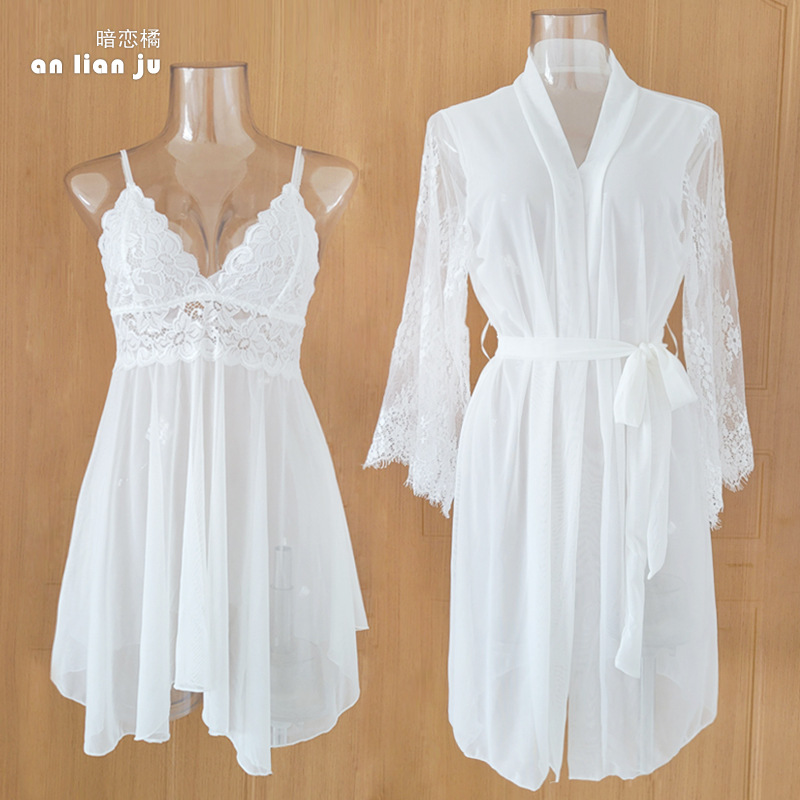 Conjunto de Lencería Blanca pa - Kimono Sheer Floral reseña y precio