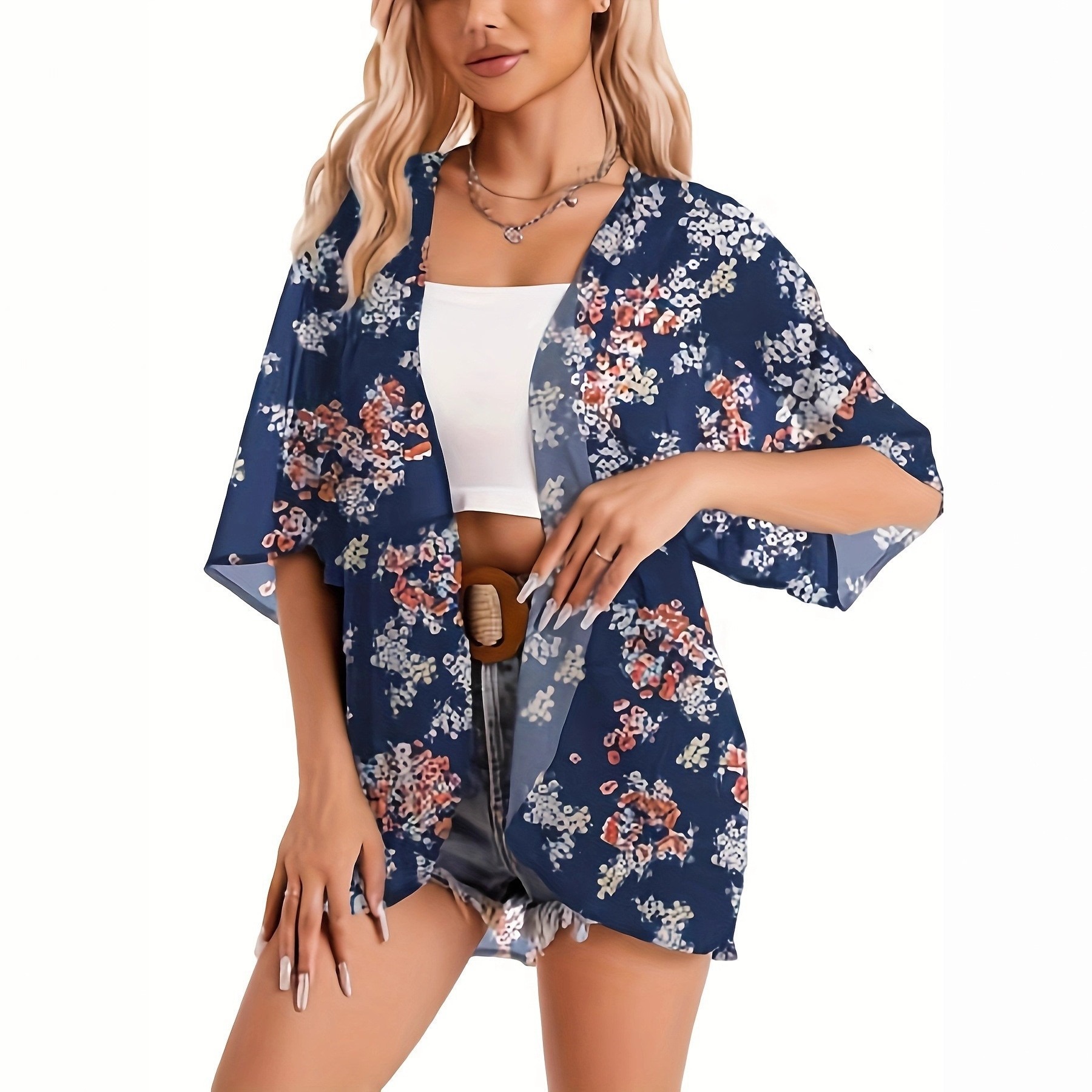 Traje de baño mujer 2025 Kimon - Kimono Sheer Floral reseña y precio