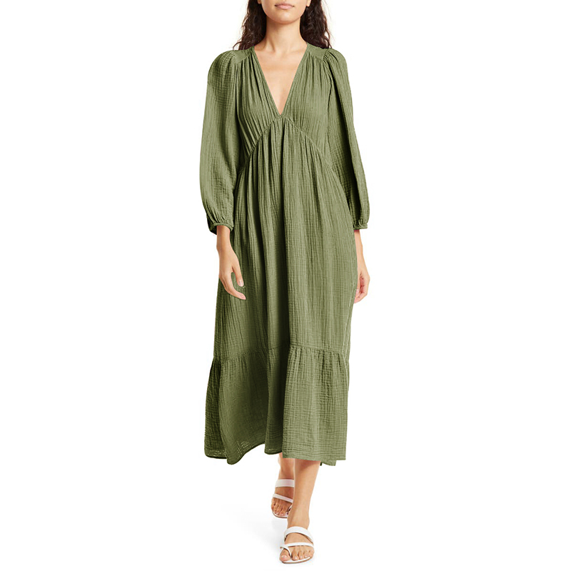 Vestido de muselina 100% de al - Linen Dress Wrap reseña y precio