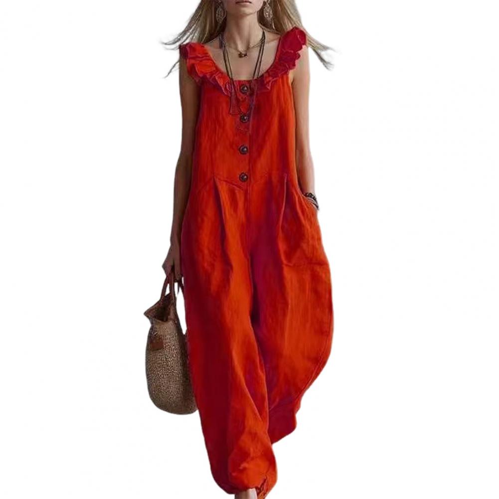 Mono para mujer, transpirable, - Jumpsuit Linen Relaxed reseña y precio