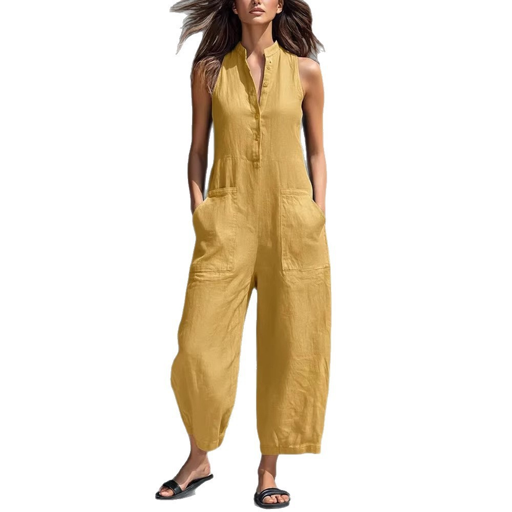 Mono de lino y algodón de colo - Jumpsuit Linen Relaxed reseña y precio