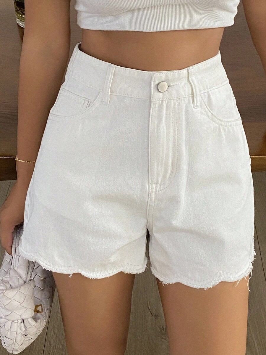 Shorts de mezclilla casuales p - Shorts Denim Frayed reseña y precio