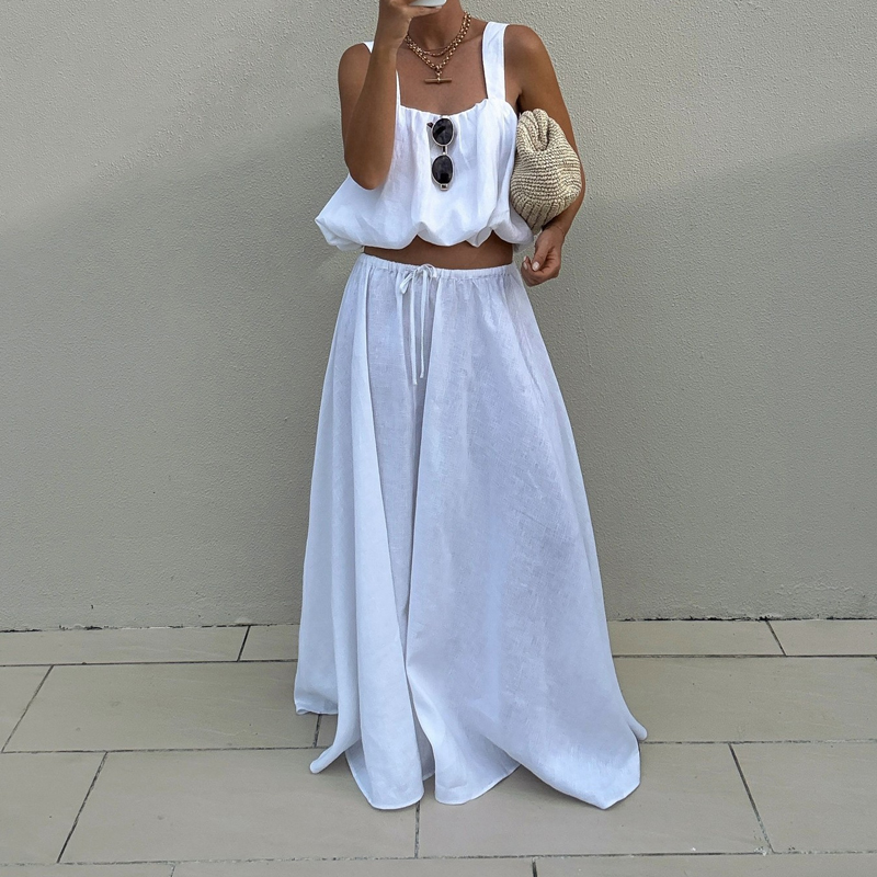 Conjunto de 2 Piezas para Muje - Linen Pant Wide reseña y precio