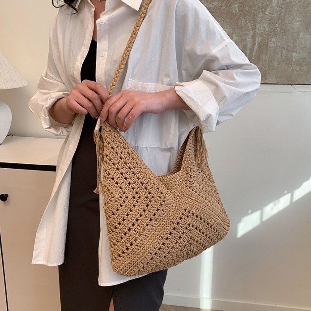 Bolso de Hombro Tejido Bohemio - Tote Bag Beach reseña y precio