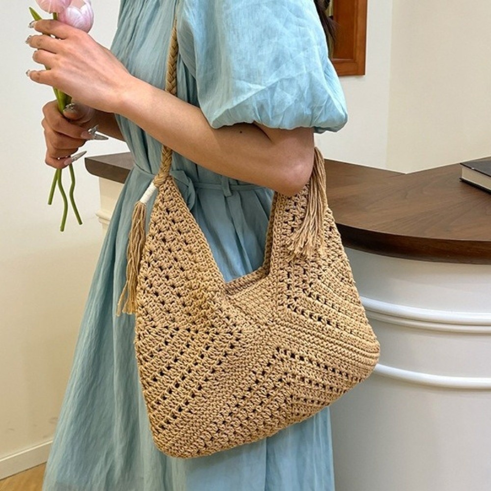 Bolso de Hombro Tejido Bohemio - Tote Bag Beach reseña y precio