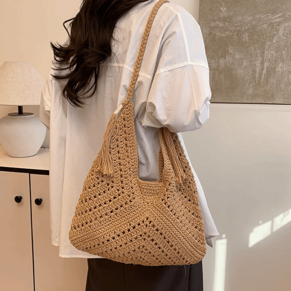 Bolso de Hombro Tejido Bohemio - Tote Bag Beach reseña y precio