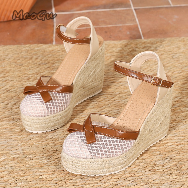 Sandalias de cuña de malla con - Wedge Espadrille Women reseña y precio