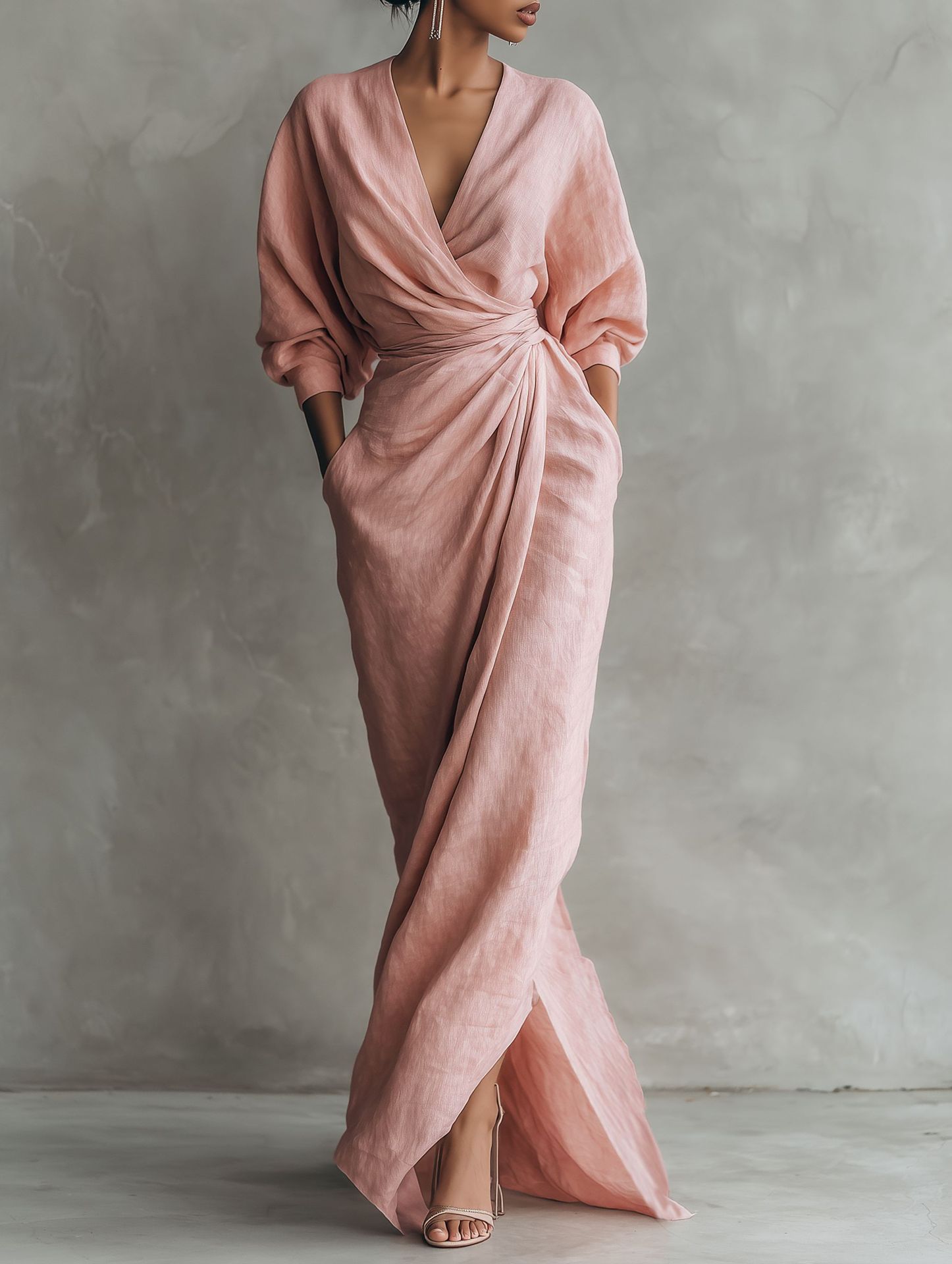 Vestido Maxi Cruzado de Lino p - Linen Dress Wrap reseña y precio