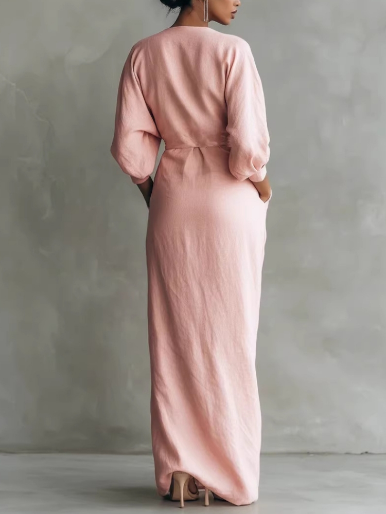 Vestido Maxi Cruzado de Lino p - Linen Dress Wrap reseña y precio