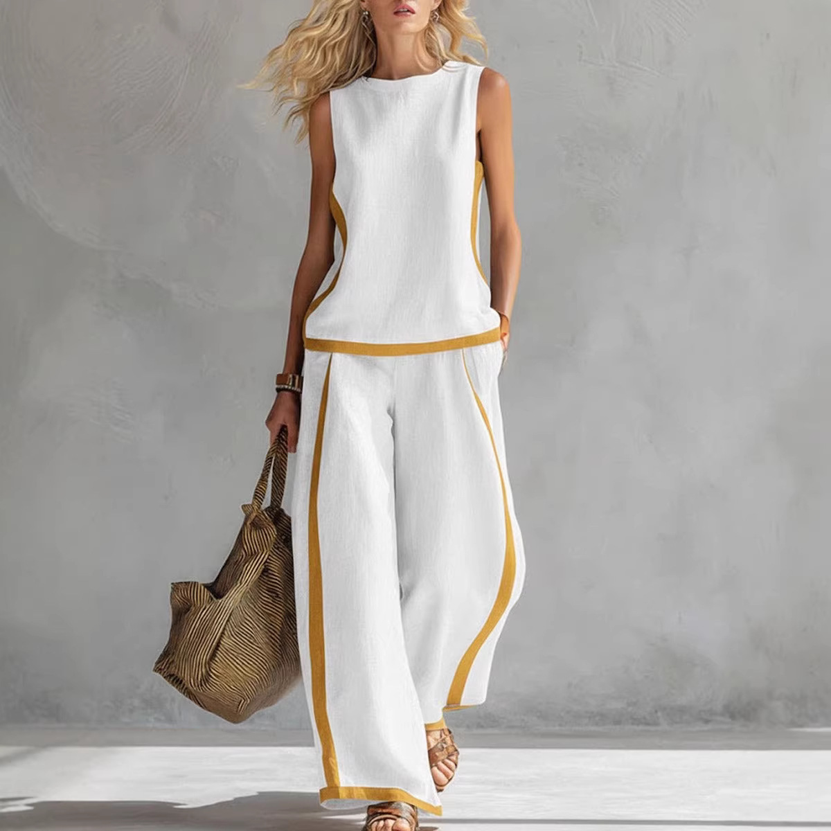 Conjunto de 2 piezas de lino p - Linen Pant Wide reseña y precio