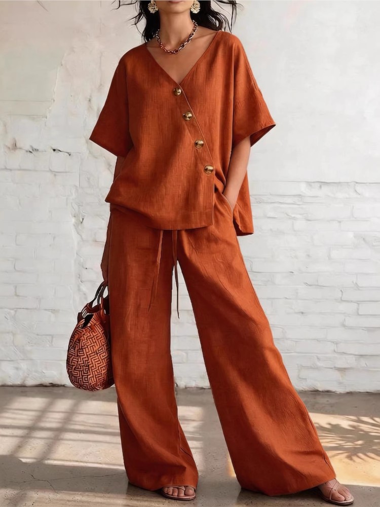 Conjuntos de Pantalones Holgad - Linen Pant Wide reseña y precio