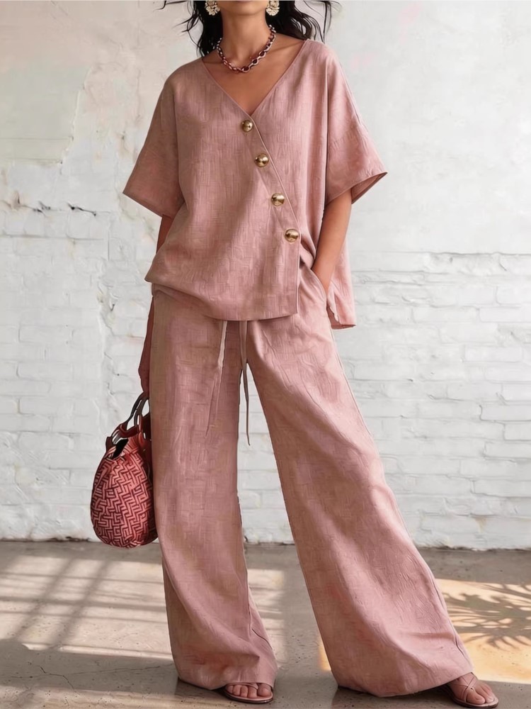 Conjuntos de Pantalones Holgad - Linen Pant Wide reseña y precio