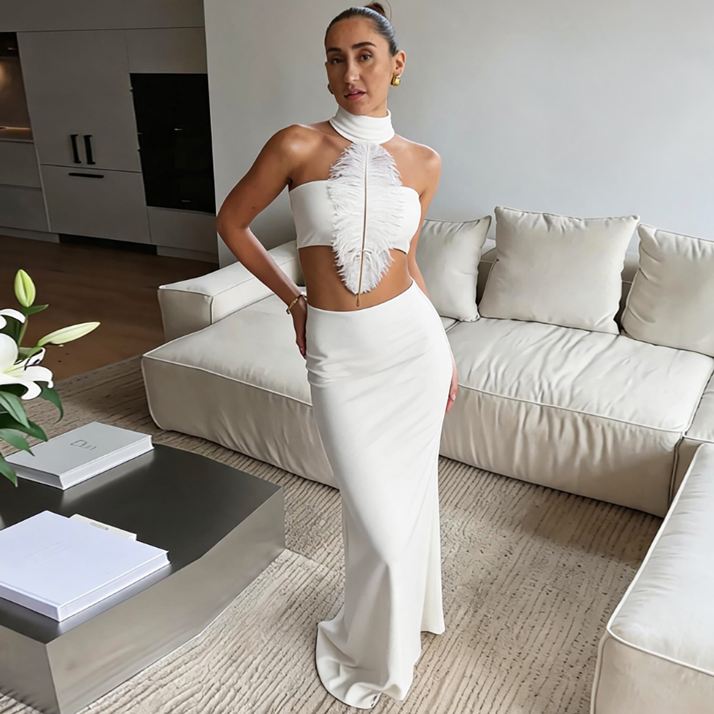 Conjunto de Vestido Maxi de Si - Maxi Dress Halter reseña y precio
