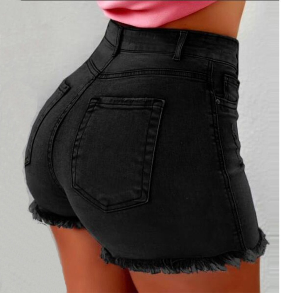 Pantalones cortos de mezclilla - Shorts Denim Frayed reseña y precio