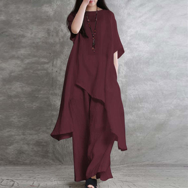 Conjunto de 2 piezas de algodó - Linen Pant Wide reseña y precio