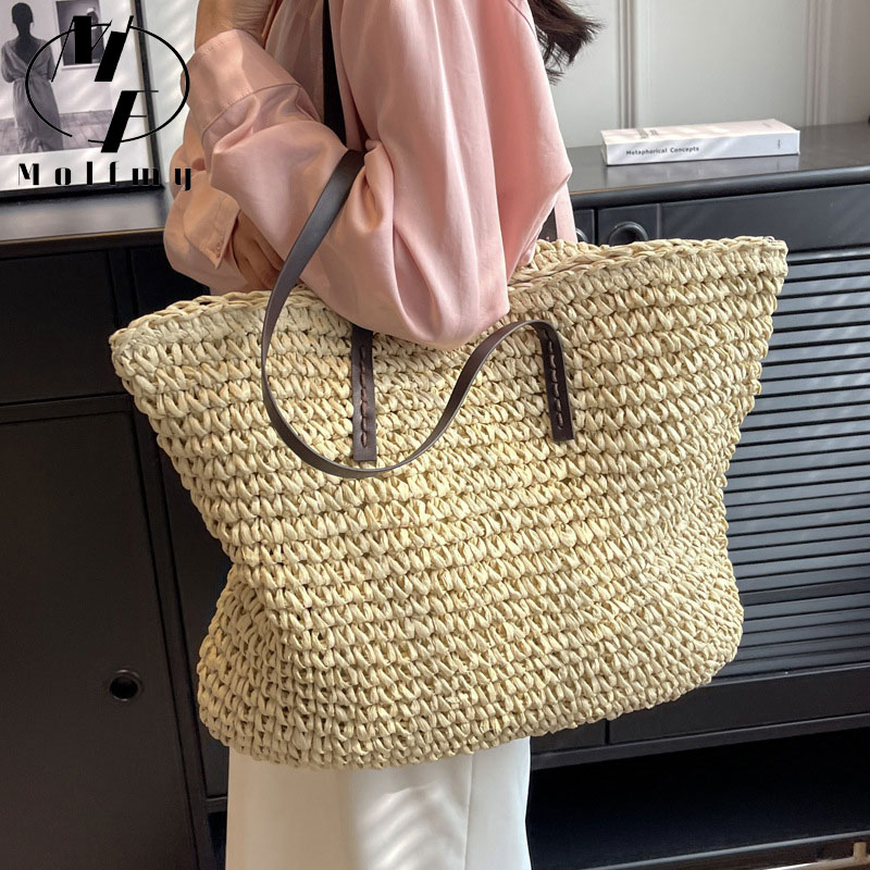 Bolsos de mano tejidos de paja - Crochet Bag Raffia reseña y precio