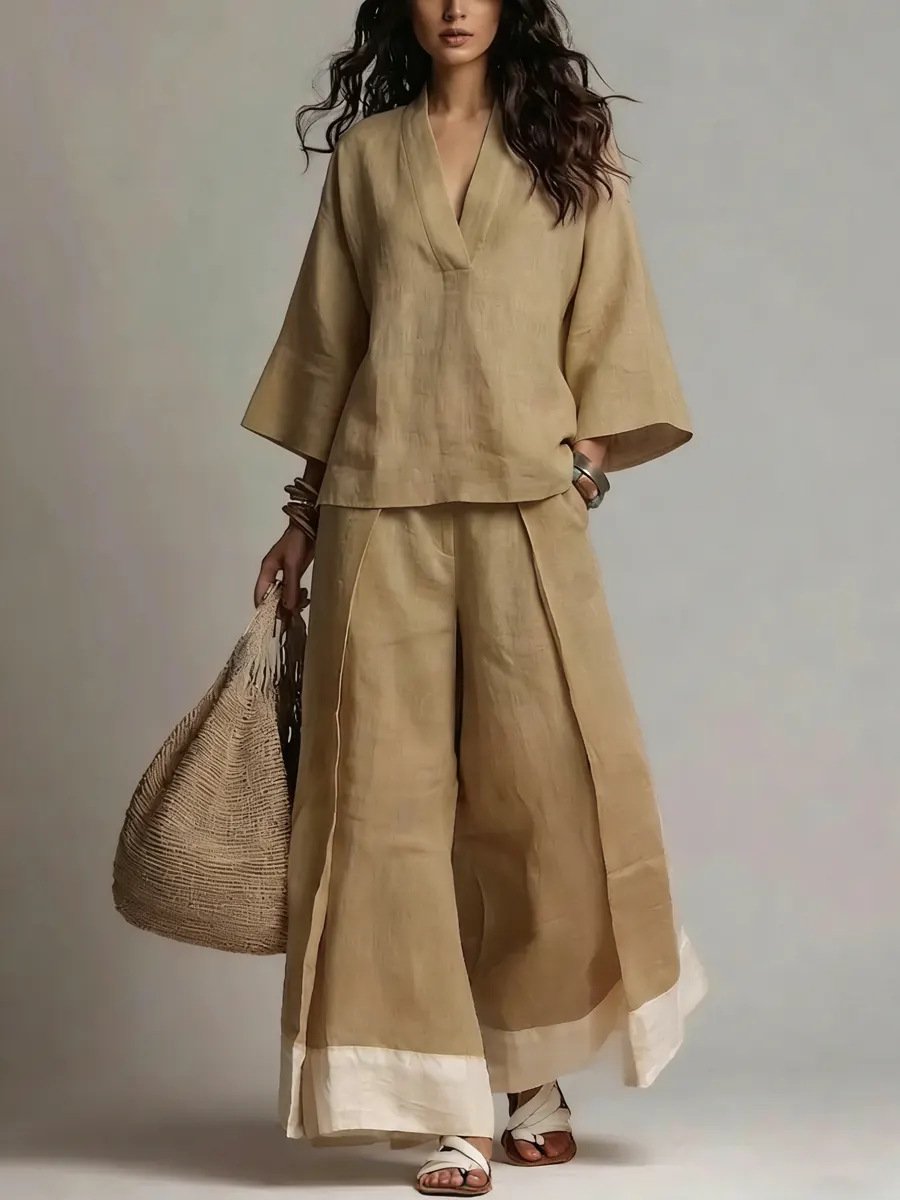Conjunto de Verano para Mujer, - Linen Pant Wide reseña y precio