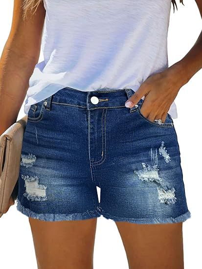 Shorts de mezclilla casuales v - Shorts Denim Frayed reseña y precio