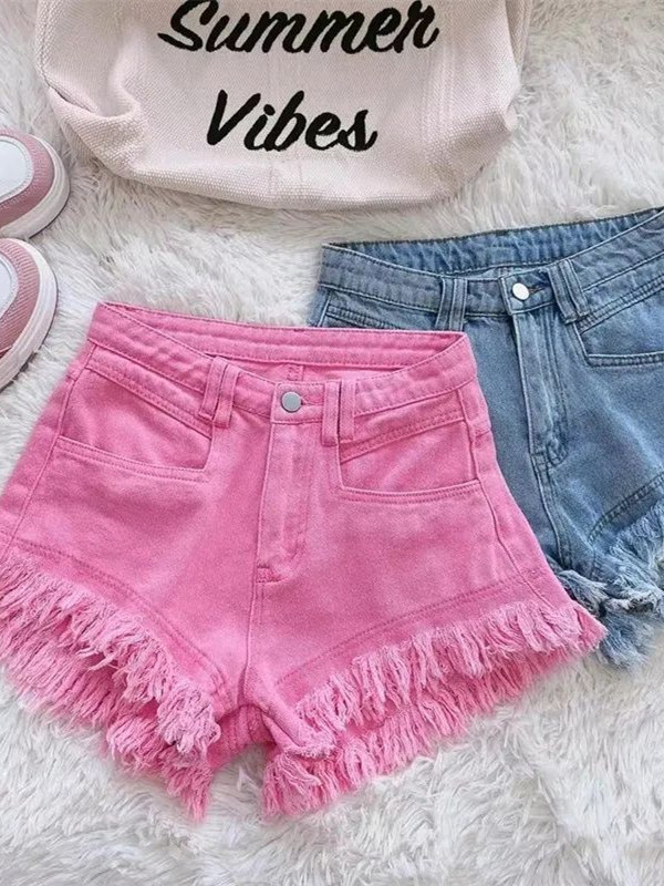 Shorts de Mezclilla con Doblad - Shorts Denim Frayed reseña y precio