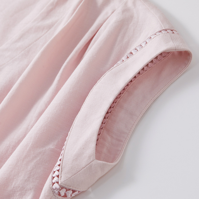 Vestido Midi Rosa para Mujer S - Linen Dress Wrap reseña y precio