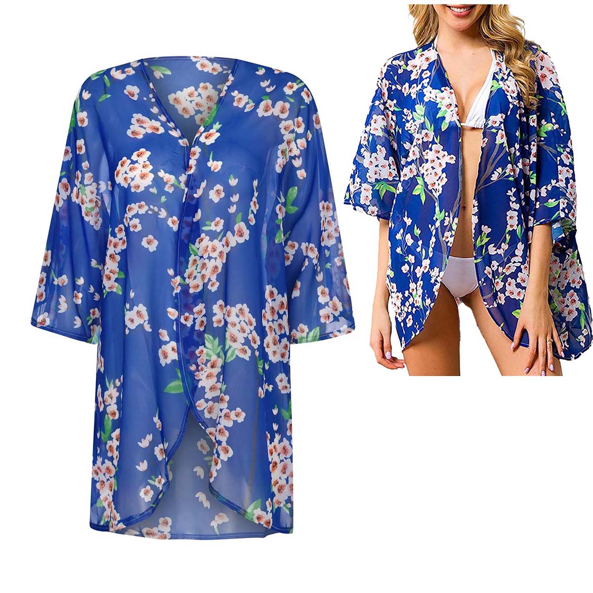 Cárdigans tipo kimono de gasa  - Kimono Sheer Floral reseña y precio