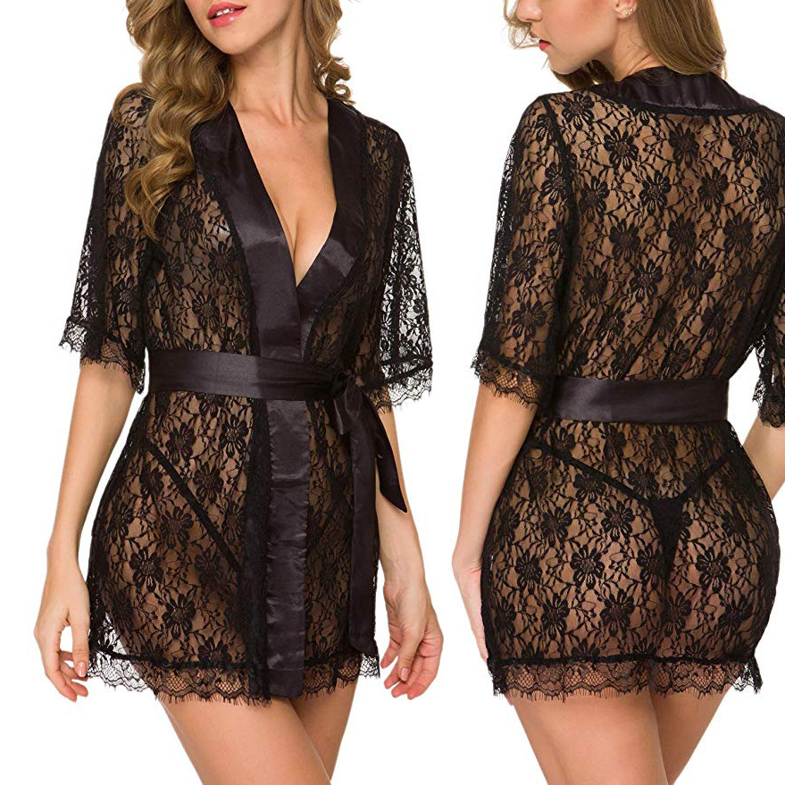 Camisón de Encaje Floral con C - Kimono Sheer Floral reseña y precio