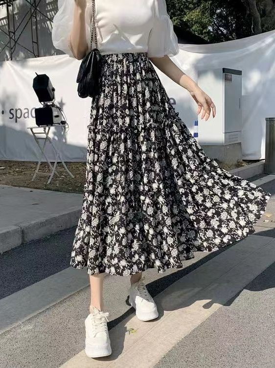 Falda Midi con Estampado Flora - Midi Skirt Floral reseña y precio